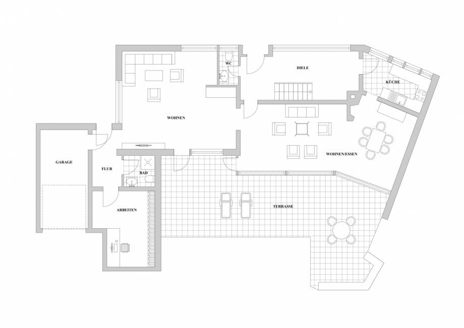Grundriss - Erdgeschoss Einfamilienhaus D�sseldorf