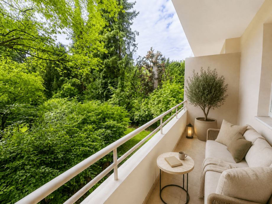 Balkon (virtuell m�bliert) Etagenwohnung D�sseldorf