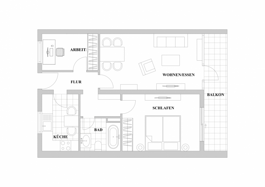 Grundriss 5. OG Etagenwohnung Ratingen