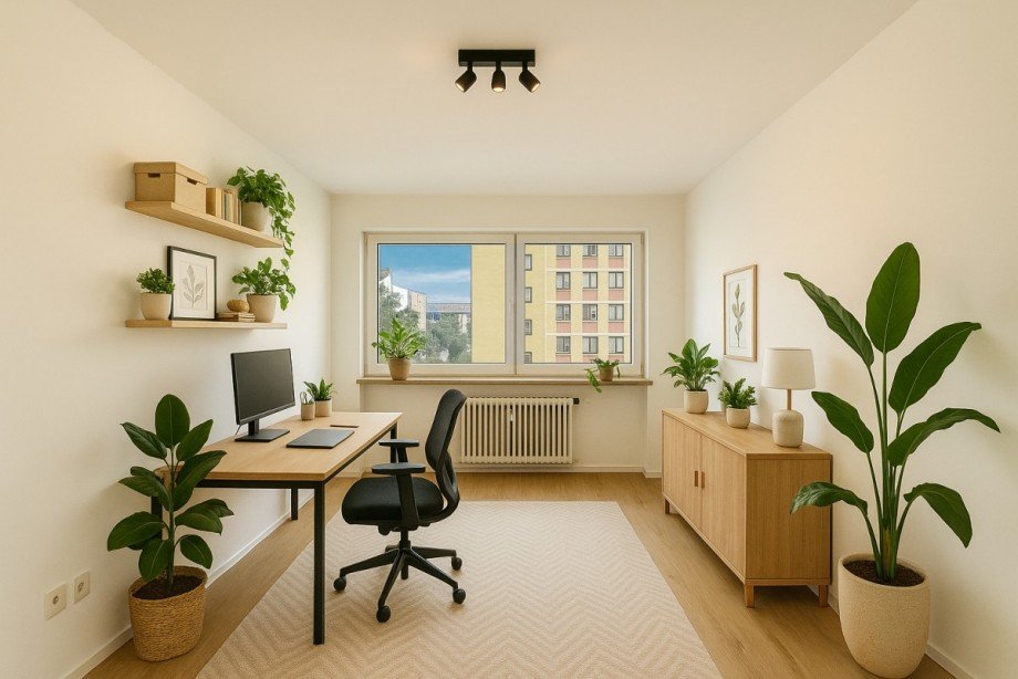 Arbeitszimmer (virtuell m�bliert) Etagenwohnung D�sseldorf