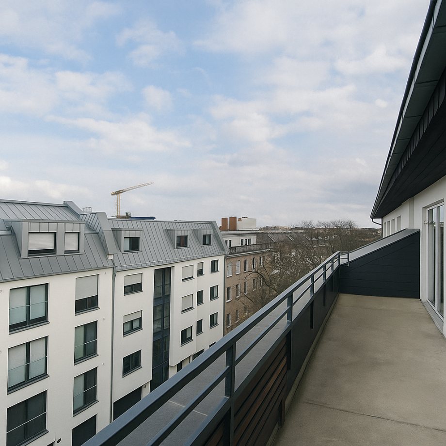 vordere Terrasse Etagenwohnung D�sseldorf
