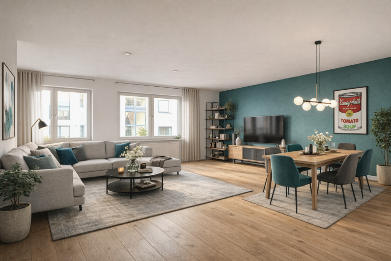 Wohn- und Esszimmer D�sseldorf Etagenwohnung Urban & gro�z�gig: 5-Zimmer-Wohnung in unmittelbarer N�he zur Lorettostra�e