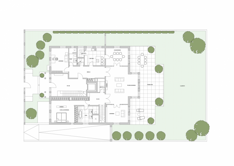 Grundriss mit Garten Wohnung D�sseldorf