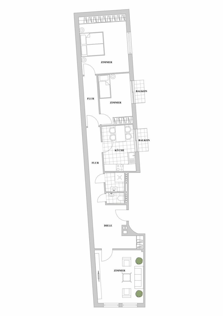Grundriss Etagenwohnung D�sseldorf
