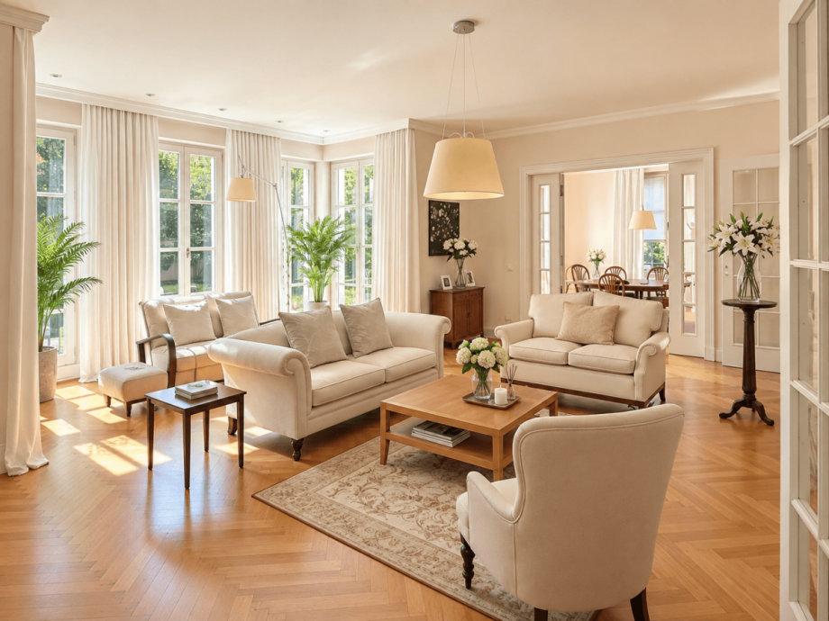 Wohnbereich zum Kaminzimmer Erdgeschosswohnung D�sseldorf