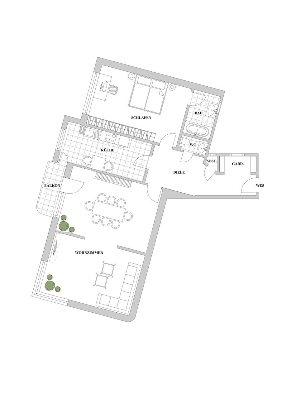 Grundriss WE05 Etagenwohnung D�sseldorf