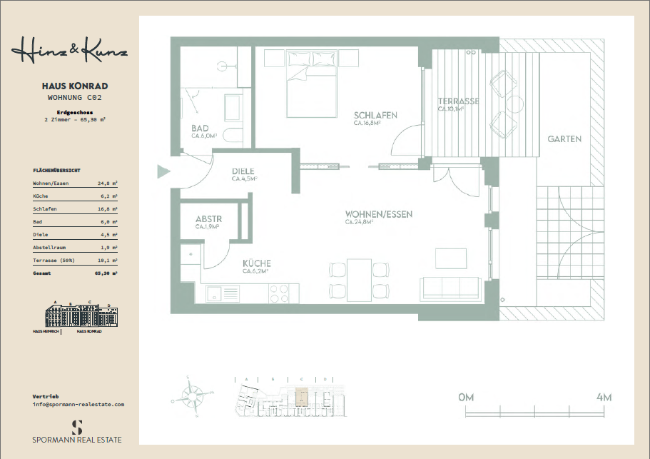 Grundriss Terrassenwohnung D�sseldorf