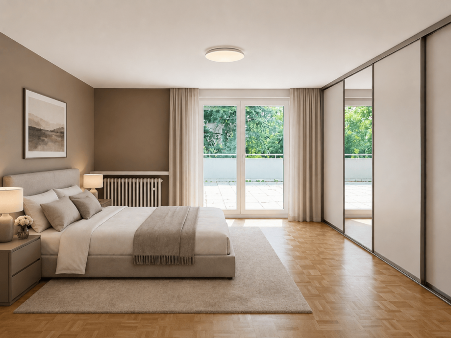 Elternschlafzimmer virtuell mo Einfamilienhaus D�sseldorf