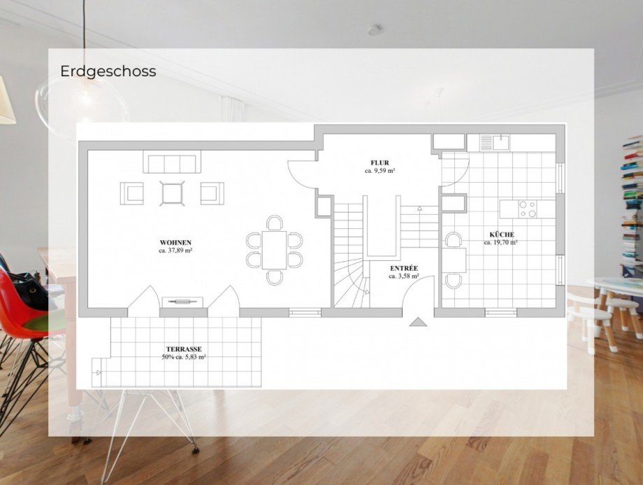 Grundriss EG Etagenwohnung D�sseldorf