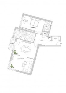 Grundriss WE05 Zooviertel. Altbau. Ecklage. - Mehr braucht stilvolles Wohnen nicht.