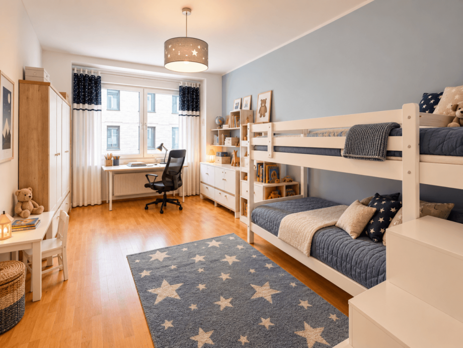 Kinderzimmer - virtuell m�bliert Etagenwohnung D�sseldorf