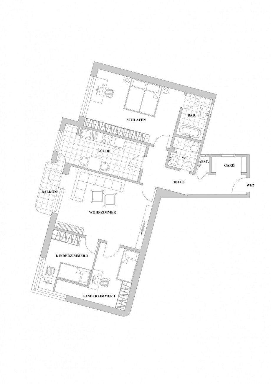 Grundriss Etagenwohnung D�sseldorf