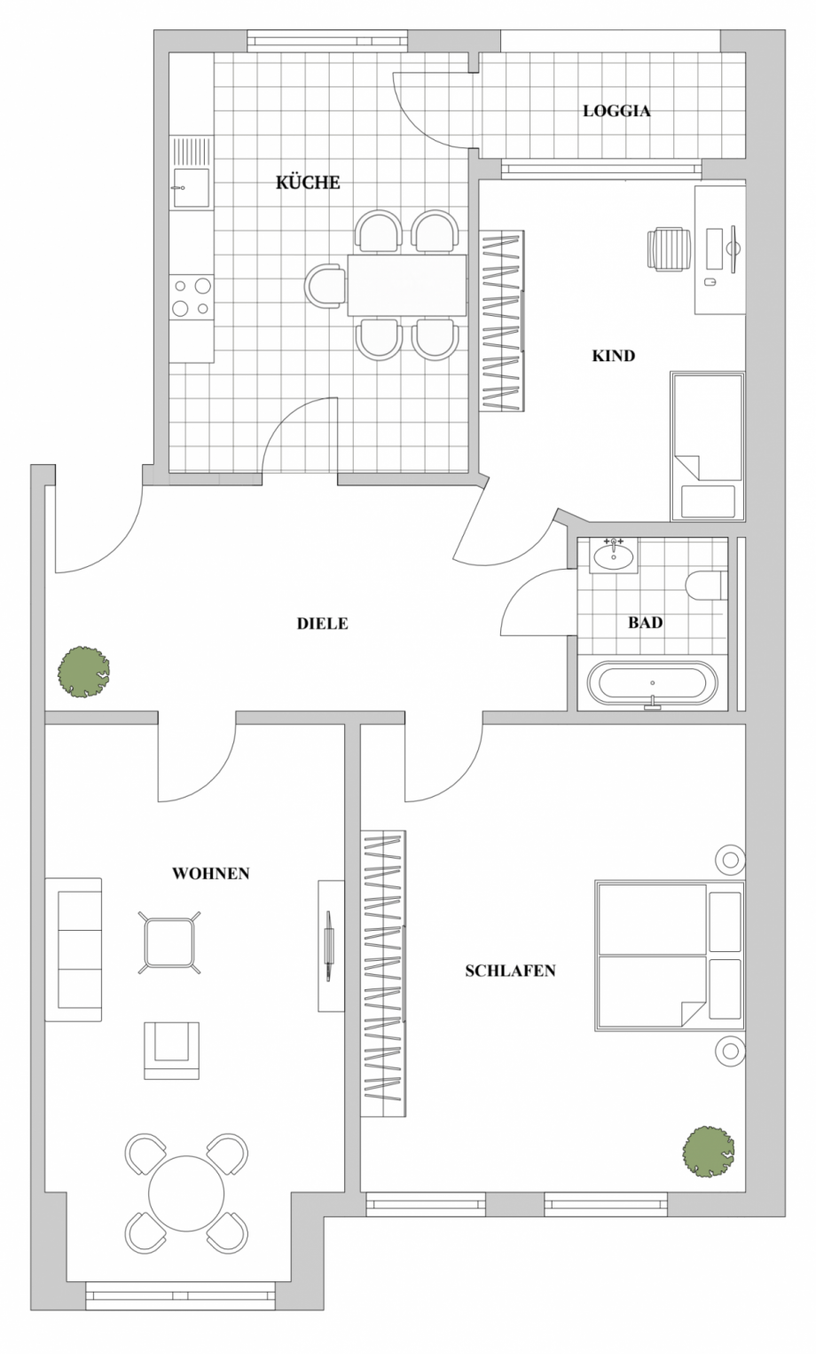 Grundriss Etagenwohnung D�sseldorf