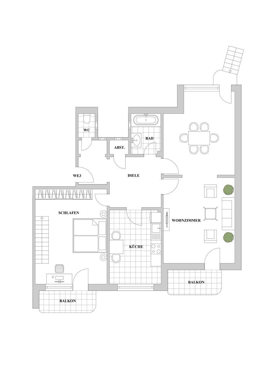 Grundriss WE03 Maisonettewohnung D�sseldorf