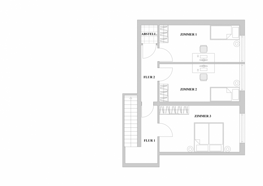 Grundriss - untere Ebene Maisonettewohnung Meerbusch