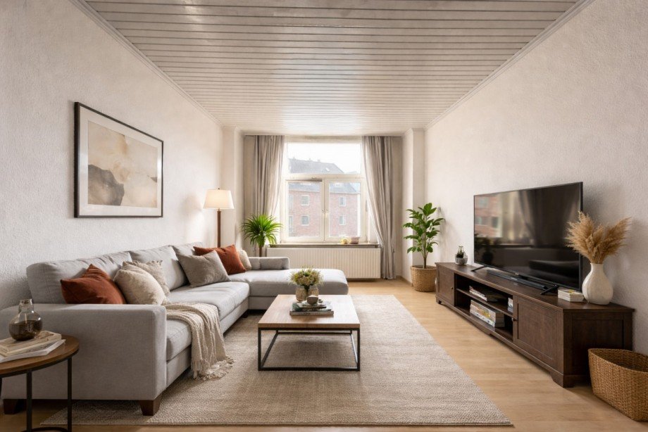 Wohnbereich (virtuell m�bliert) Etagenwohnung D�sseldorf