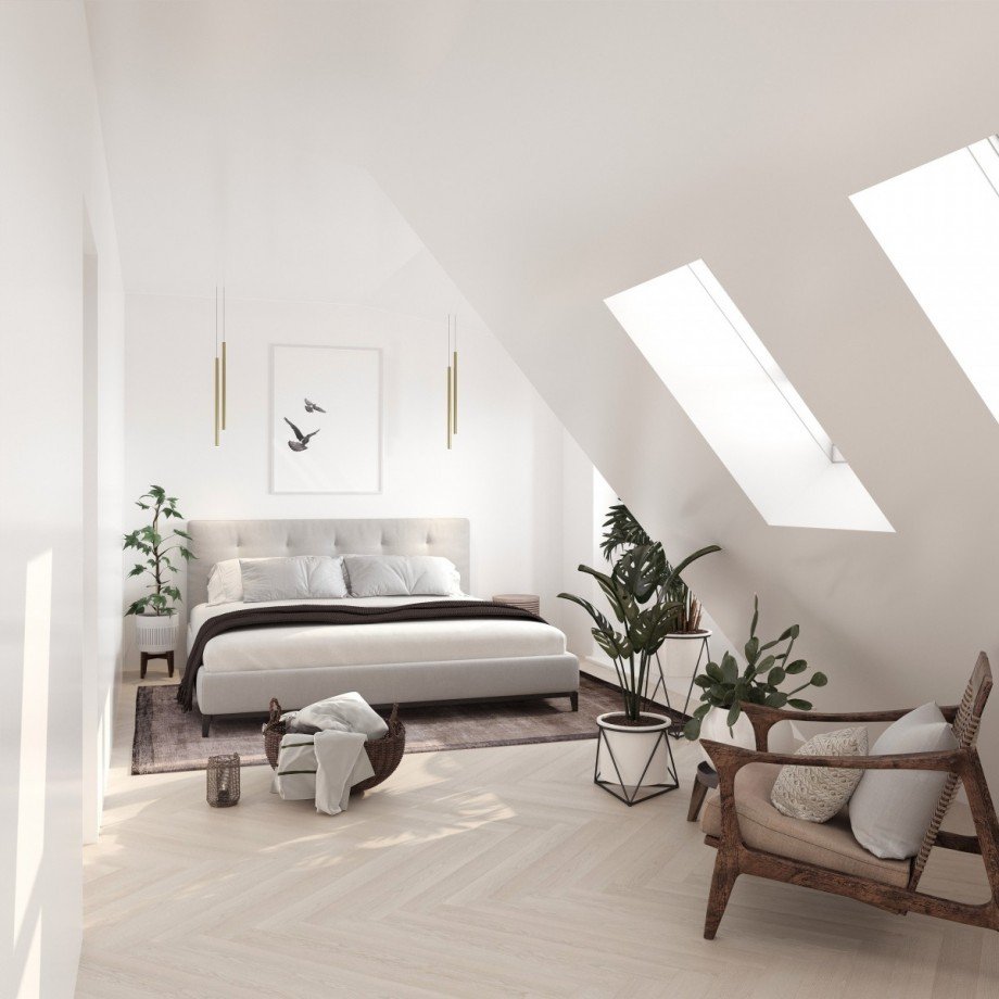 Schlafbereich oben - Visualisierung Dachgeschosswohnung D�sseldorf