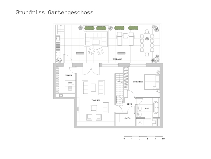 Grundriss Gartengeschoss Wohnung D�sseldorf