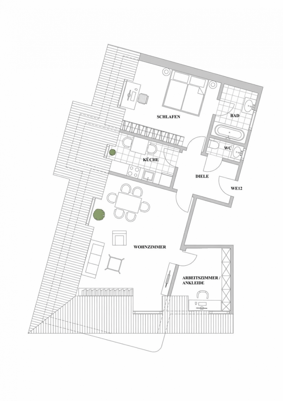 Grundriss WE12 Etagenwohnung D�sseldorf