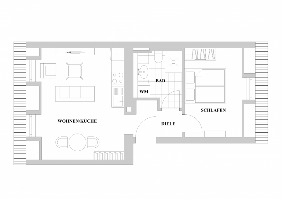 Grundriss DG links Dachgeschosswohnung D�sseldorf