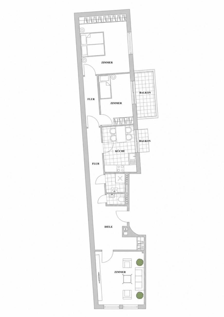 Grundriss Etagenwohnung D�sseldorf
