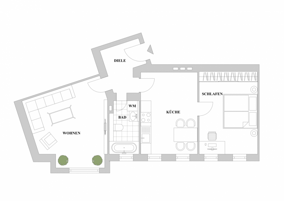 Grundriss Etagenwohnung D�sseldorf