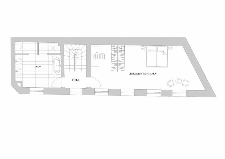 Grundriss OG Loft-Studio-Atelier D�sseldorf