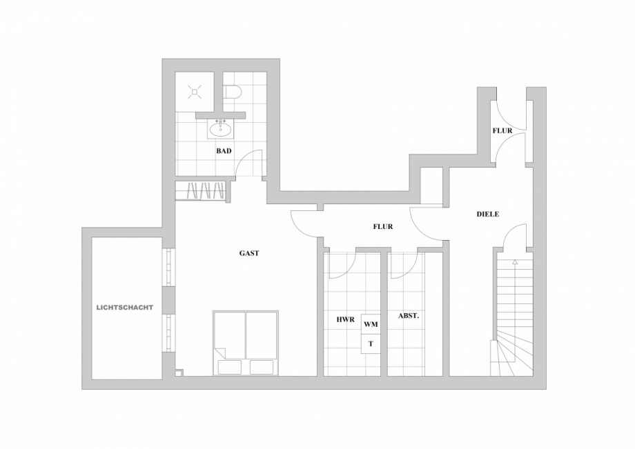 Grundriss Souterrain Erdgeschosswohnung D�sseldorf