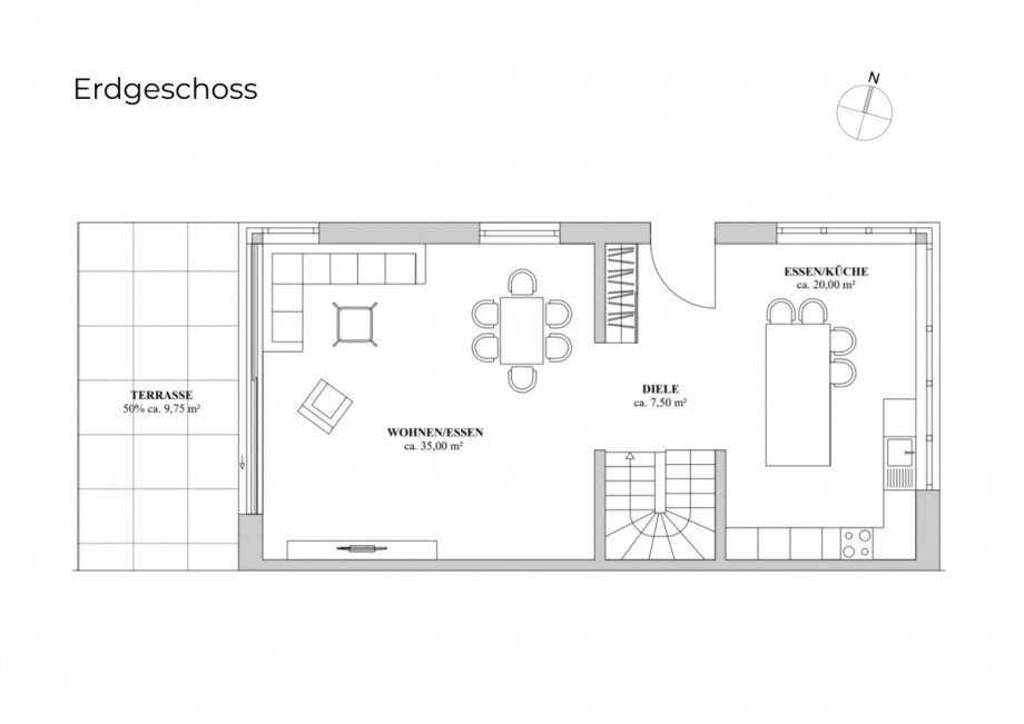 Grundriss Erdgeschoss Doppelhaush�lfte Kaarst