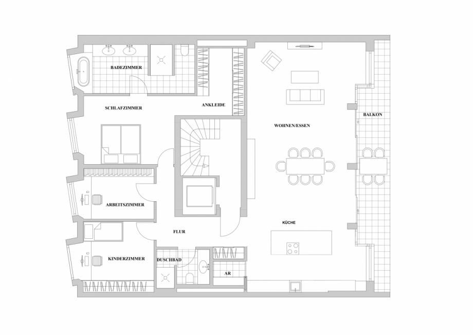Grundriss Etagenwohnung D�sseldorf