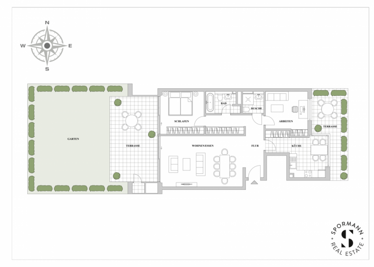 Grundriss mit Au�enanlagen D�sseldorf Wohnung Wundersch�ne und moderne Gartenwohnung in der Unternehmerstadt