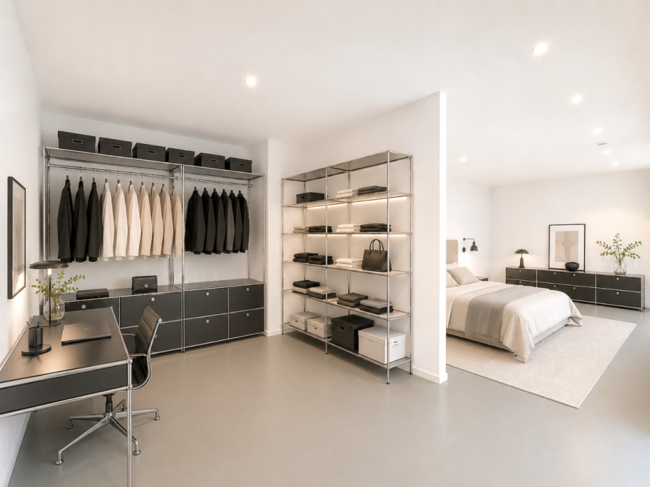 Ankleide und Arbeitsbereich beispielhaft mort Loft-Studio-Atelier D�sseldorf