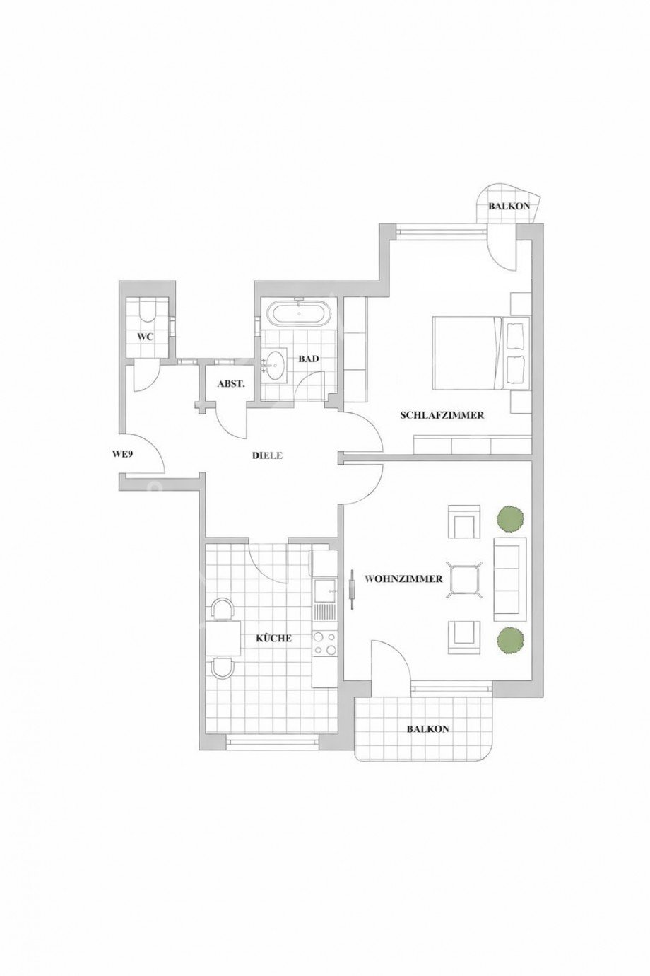 Grundriss WE09 Etagenwohnung D�sseldorf