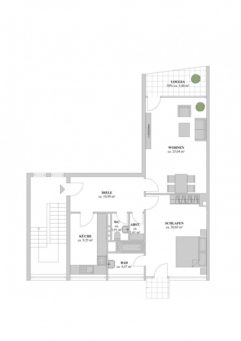 Grundriss Etagenwohnung D�sseldorf