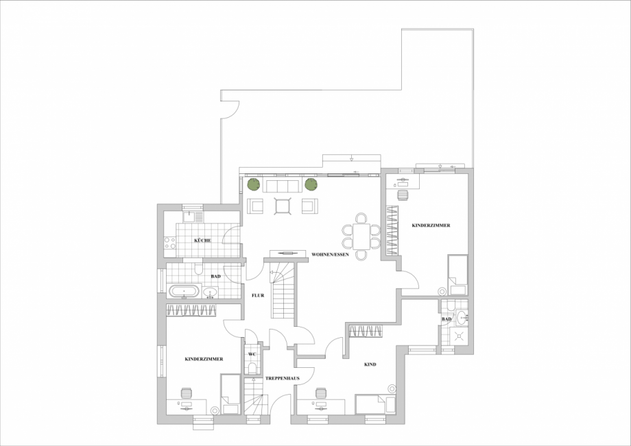 Grundriss Erdgeschoss Einfamilienhaus D�sseldorf