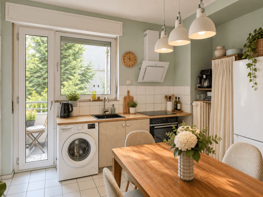 Wohnk�che - Zugang zu Balkon und Garten Wohnung D�sseldorf