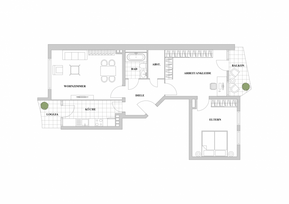 Grundriss Etagenwohnung D�sseldorf