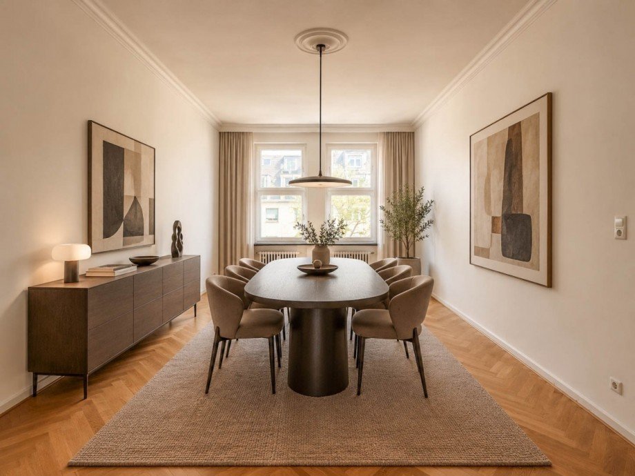 Esszimmer - virtuell m�bliert Etagenwohnung D�sseldorf