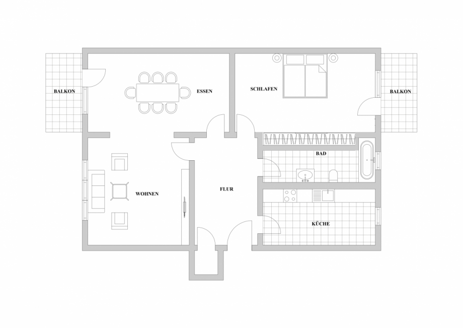 Grundriss 3. OG links Etagenwohnung D�sseldorf