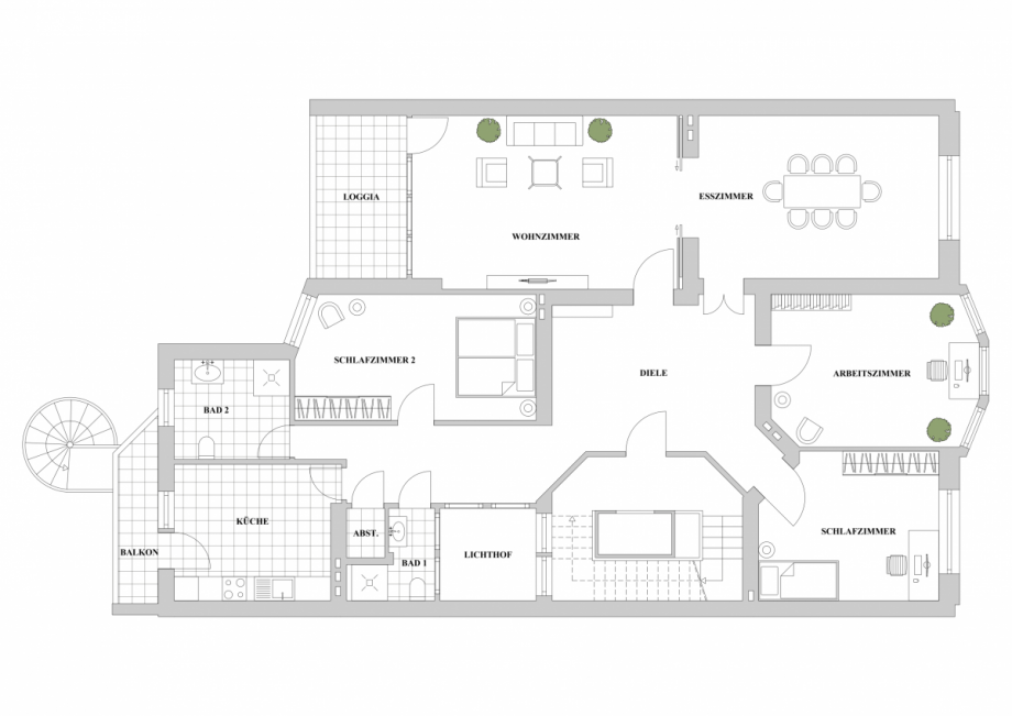 Grundriss Etagenwohnung D�sseldorf
