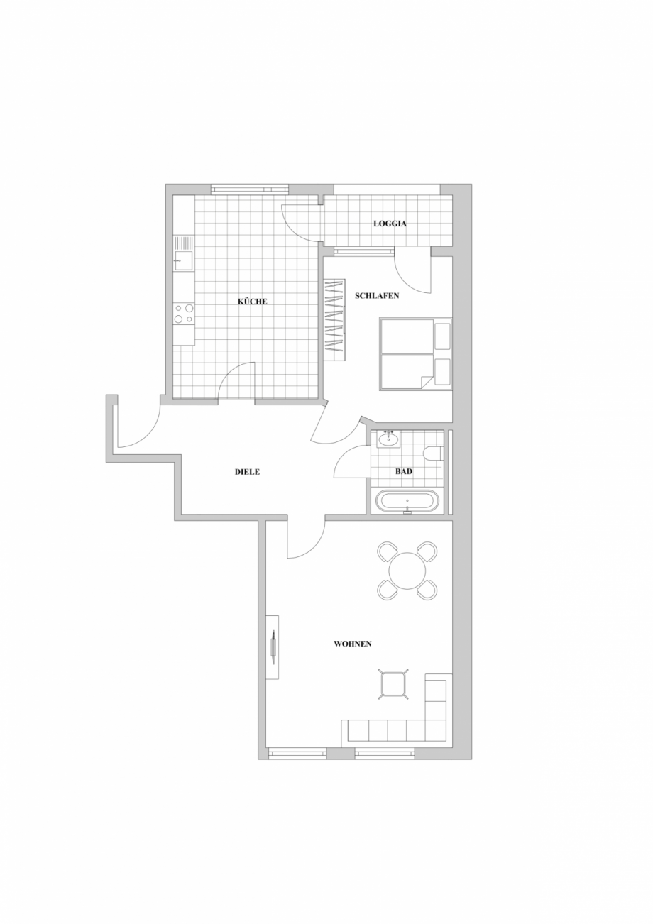 Grundriss WE10 Etagenwohnung D�sseldorf