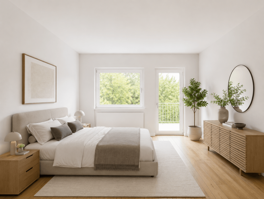 Elternschlafzimmer - Einrichtungsbeispiel Stadthaus D�sseldorf