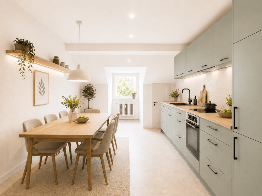 K�che virtuell saniert Dachgeschosswohnung D�sseldorf