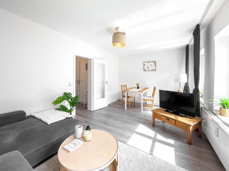 Living room D�sseldorf Etagenwohnung Urban Living: Fully Furnished City Apartment in a Prime Location - All Inclusive