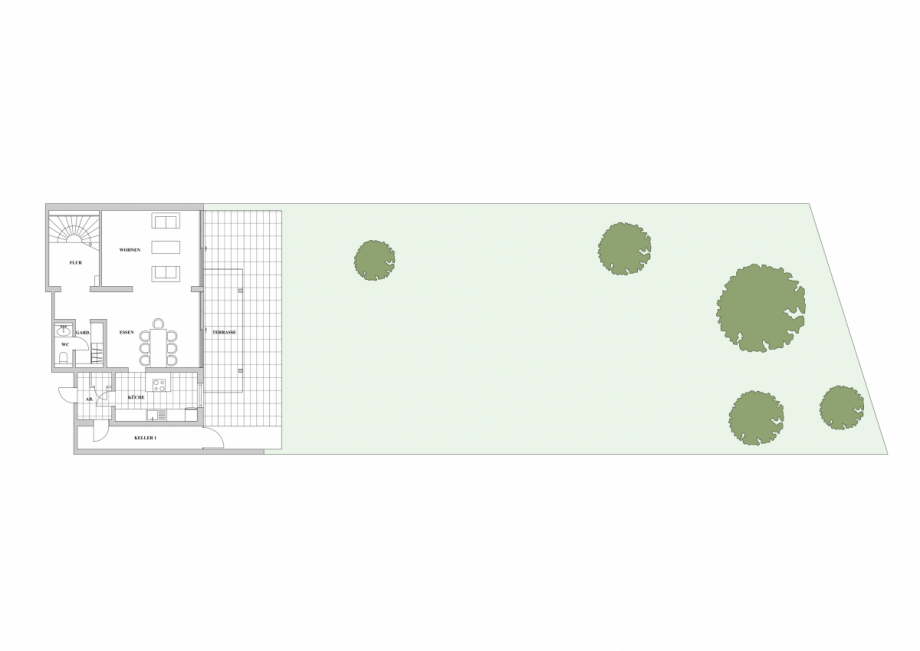 Gartengeschoss mit Garten Maisonettewohnung D�sseldorf