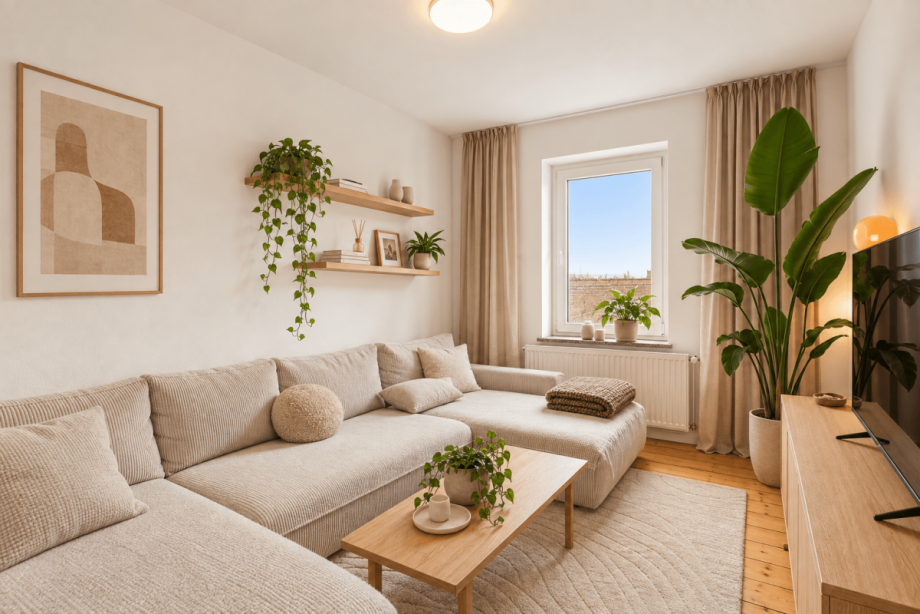 Einliegerwohnung - Wohnzimmer Maisonettewohnung D�sseldorf