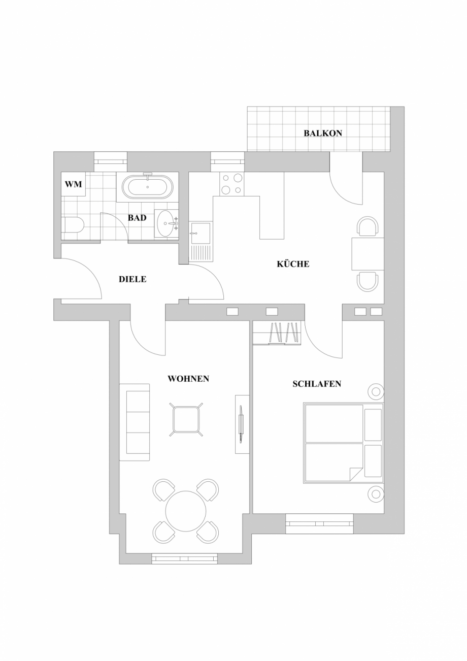 Grundriss WE09 Etagenwohnung D�sseldorf
