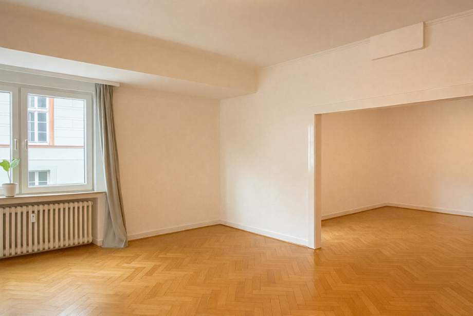 Wohn-Esszimmer 1 Etagenwohnung D�sseldorf