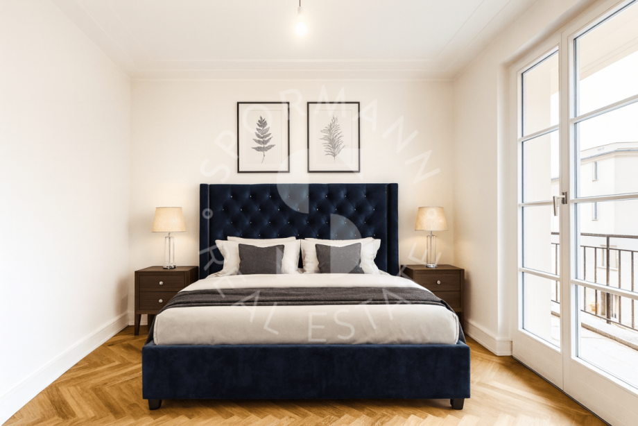 Schlafzimmer (virtuell m�bliert) Wohnung D�sseldorf