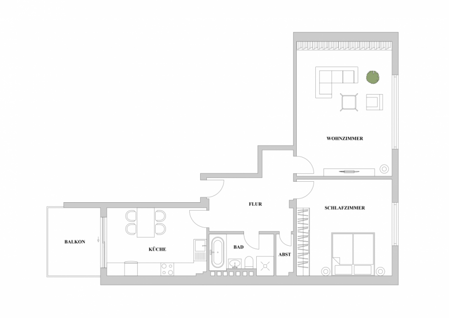 Grundriss - 4. OG links Etagenwohnung D�sseldorf